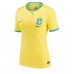 Billige Brasilien Hjemmebane Fodboldtrøjer Dame VM 2022 Kortærmet